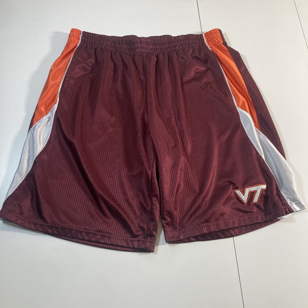 Y2K Virginia Tech Hokies‎ Basketball Shorts XL 11" Dazzle 90s Baggy Colosseum